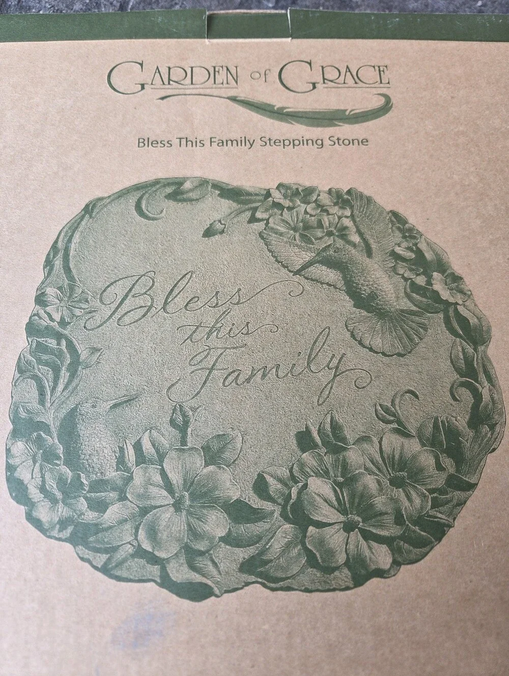 Bless This Family Floral Hummingbird Wall Plaque
